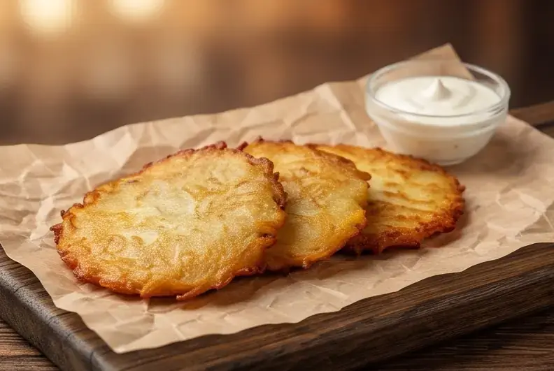 Драники с чесночным соусом